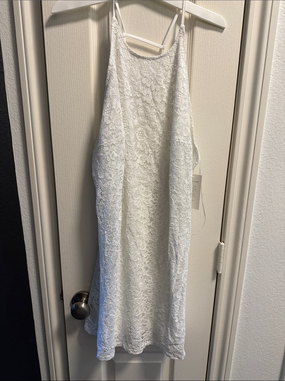 Women’s White Halter Lace Dress
